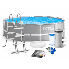 Intex Басейн каркасний 26718 FR  об`єм :10685л (90%), розмір:366х122см, фільтр-насос, сходи, від 6-ти років